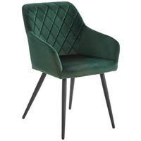 STOLICA S NASLONOM ZA RUKE  crna, tamno zelena  metal, tekstil      - tamno zelena/crna, Trend, metal/tekstil (54/86/60cm) - Livetastic