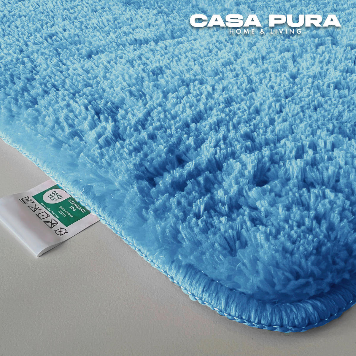 BADEMATTE SKY Hellblau 50/60 cm  - Hellblau, Basics, Kunststoff/Textil (50/60cm) - Floordirekt