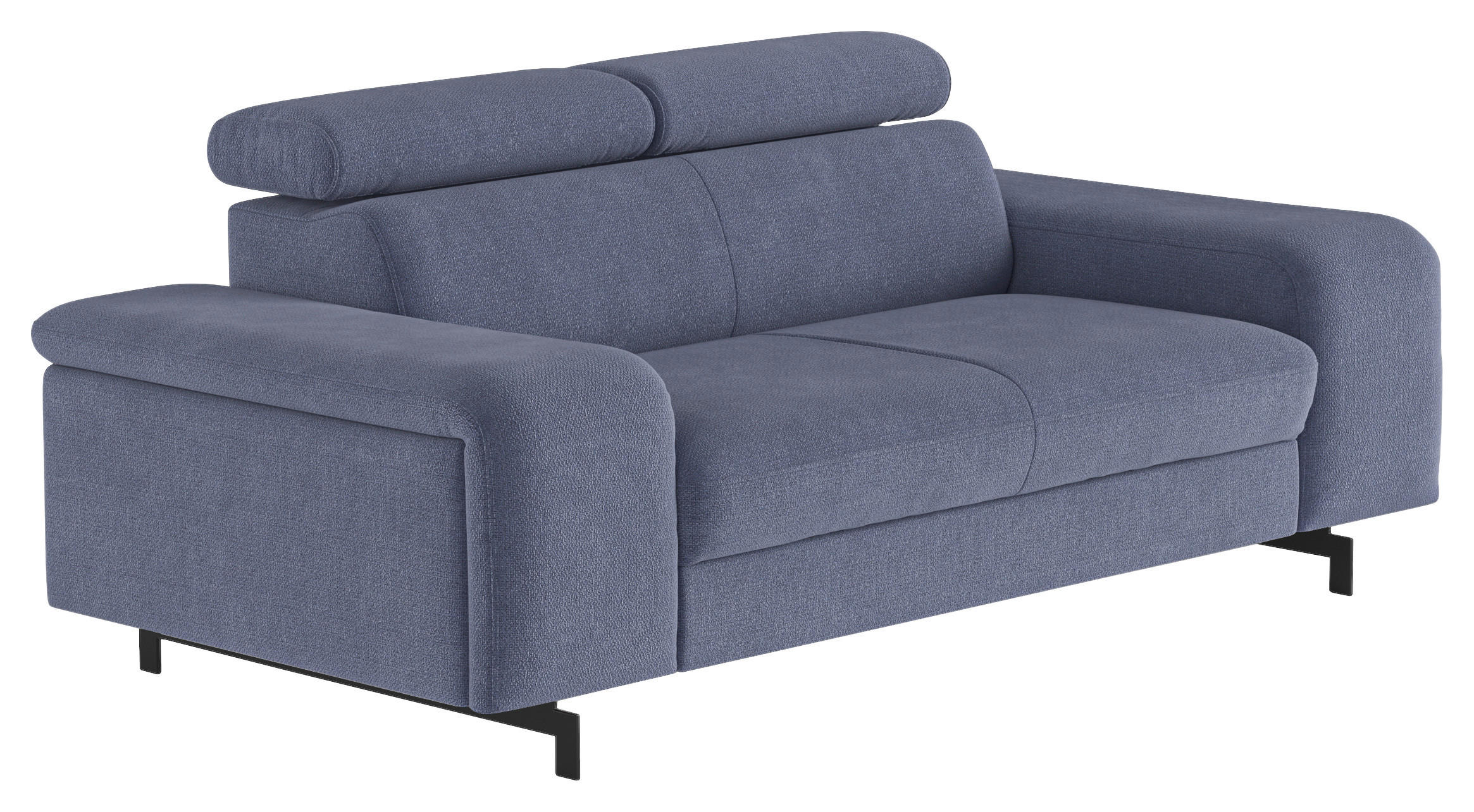 2-SITZER-SOFA in Blau  - Blau/Schwarz, Textil/Metall (198/81/100cm) - MID.YOU