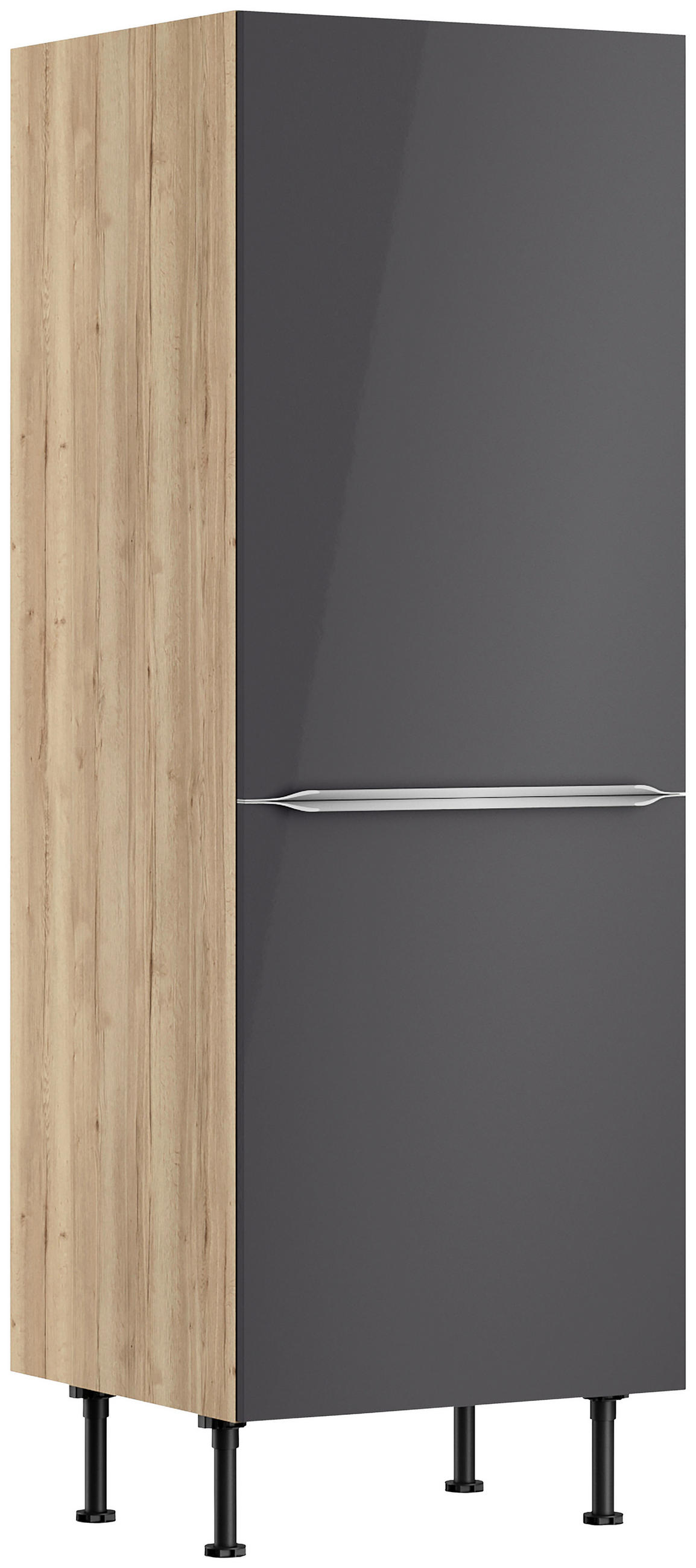 KÜCHENLEERBLOCK 270 cm   in Anthrazit, Eichefarben  - Edelstahlfarben/Eichefarben, Basics, Holzwerkstoff/Metall (270cm) - Optifit