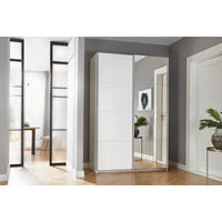 GARDEROB MED SKJUTDÖRRAR 136/197/61 cm 2-dörrar - vit/aluminiumfärg, Modern, metall/trämaterial (136/197/61cm) - Rauch Möbel