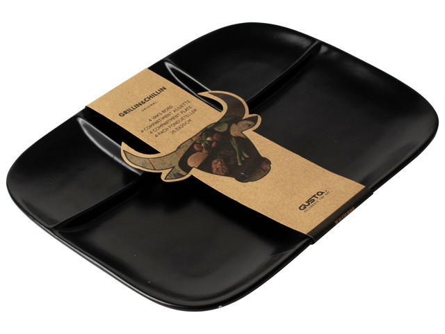 KROŽNIK - črna, Basics, keramika (26,5/20cm) - Gusta