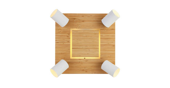LED-STRAHLER 40/40/14 cm - Schwarz/Naturfarben, KONVENTIONELL, Naturmaterialien/Kunststoff (40/40/14cm) - Novel