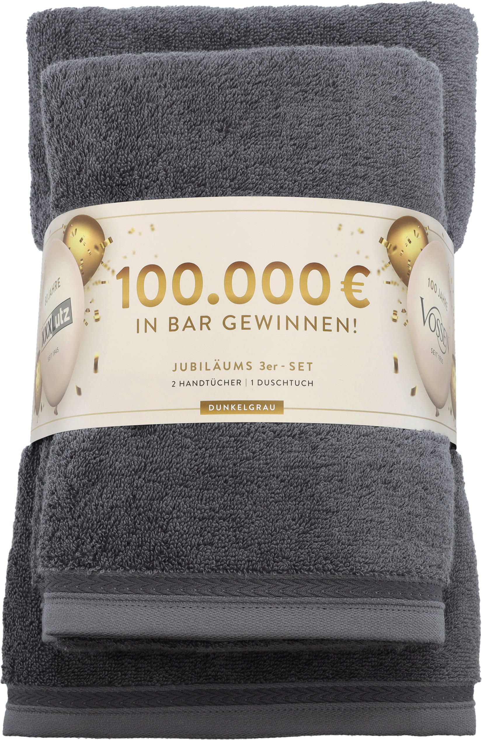 Thumbnail - Vossen Frottierset Jubiläums Set DE, Dunkelgrau, Textil, 3-teilig, Uni, ISO 9001, Fkt, Made in Austria, Oeko-Tex® Standa...