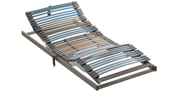 LATTENROST FUSION BASE MOVE 100/210 cm Kopfteil, Fußteil, Mittelzone verstellbar, Buche  - Blau/Braun, Basics, Holz (100/210cm) - Dieter Knoll
