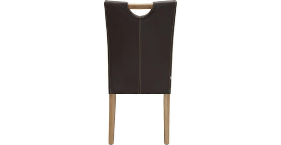 STUHL in Holz, Leder, Holzwerkstoff Braun, Eichefarben - Eichefarben/Braun, KONVENTIONELL, Leder/Holz (46/99/61cm) - Venda