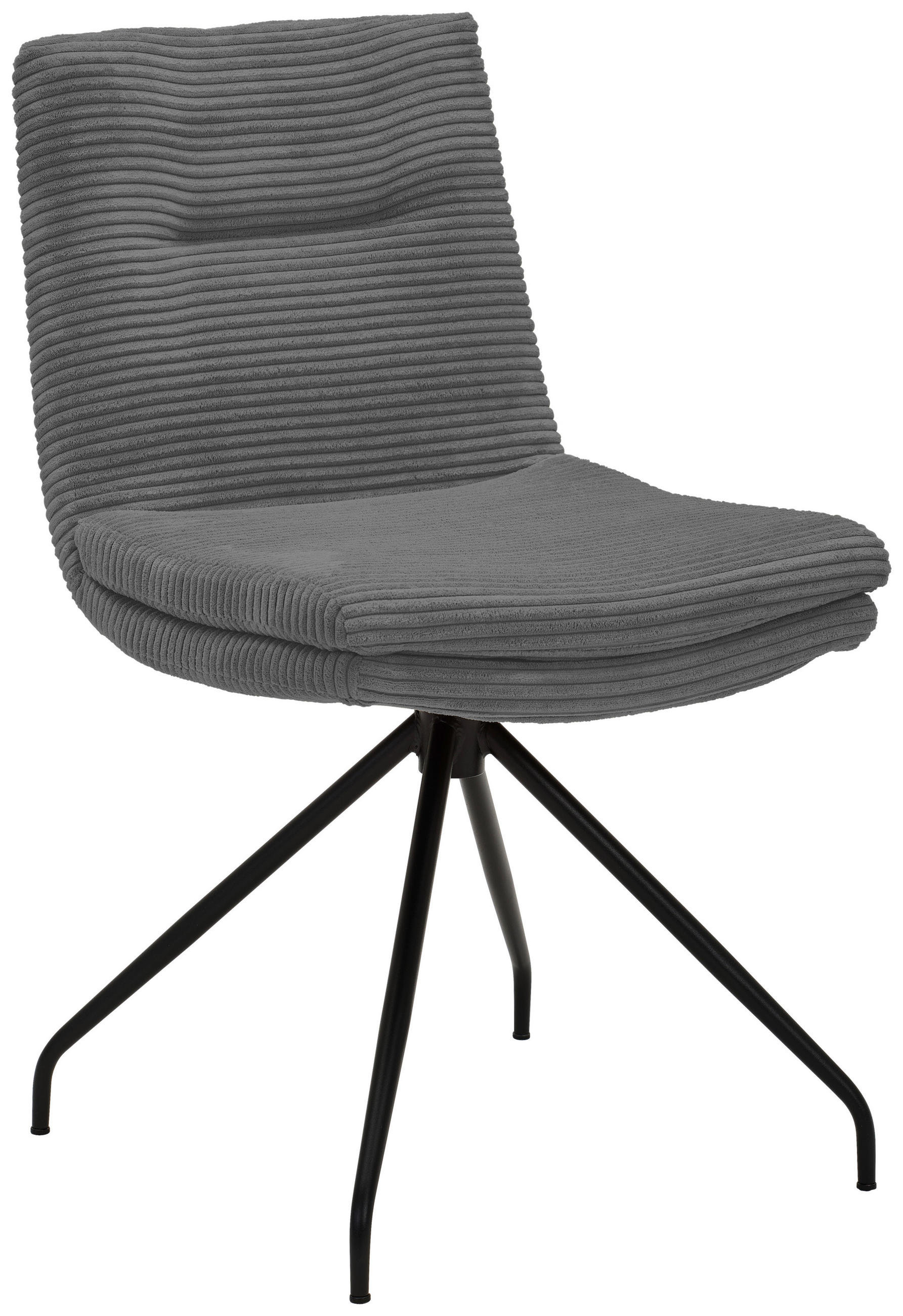 STUHL - Dunkelgrau/Schwarz, Design, Textil/Metall (50/85/64cm) - Musterring