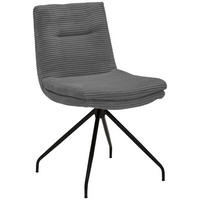 STUHL - Dunkelgrau/Schwarz, Design, Textil/Metall (50/85/64cm) - Musterring