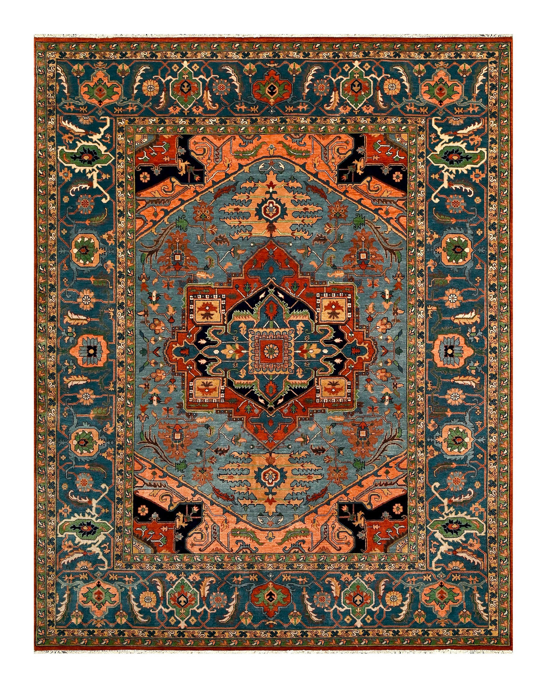 ORIENTTEPPICH 80/200 cm Super Serapi Blau, Hellblau  - Blau/Hellblau, LIFESTYLE, Textil (80/200cm) - Cazaris