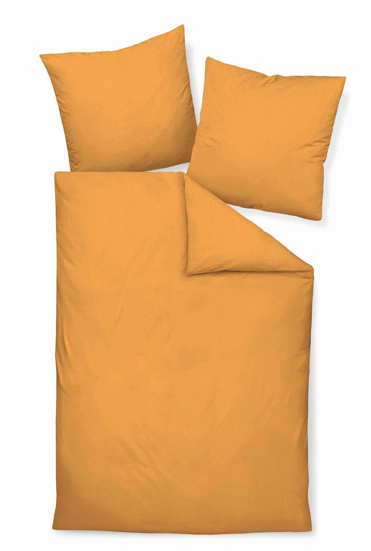 BETTWÄSCHE Seersucker 155/220 cm  - Gelb/Dunkelgelb, Design, Textil (155/220cm) - Janine
