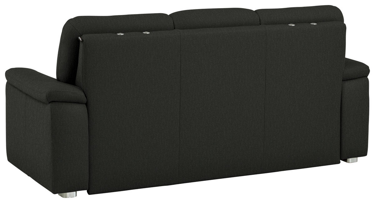 3-SITZER-SOFA Chenille Anthrazit  - Anthrazit/Alufarben, Konventionell, Textil/Metall (208/96/89cm) - Beldomo Comfort