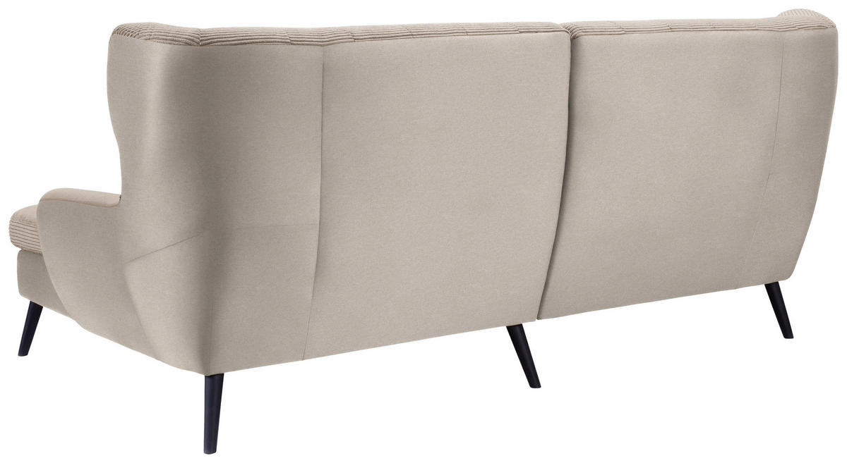 ECKSOFA in Cord Beige  237/165 cm  - Beige/Schwarz, Design, Holz/Textil (237/165cm) - Stylife