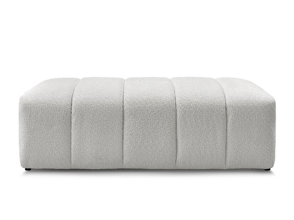 HOCKER ANNECY Bouclé Hellgrau  - Hellgrau/Schwarz, MODERN, Kunststoff/Textil (146/45/68cm)