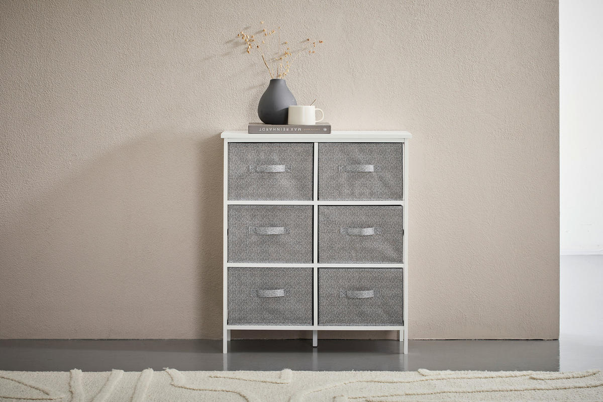 BYRÅ 70/80/30 cm  - vit/grå, Basics, trämaterial/trä (70/80/30cm) - Carryhome