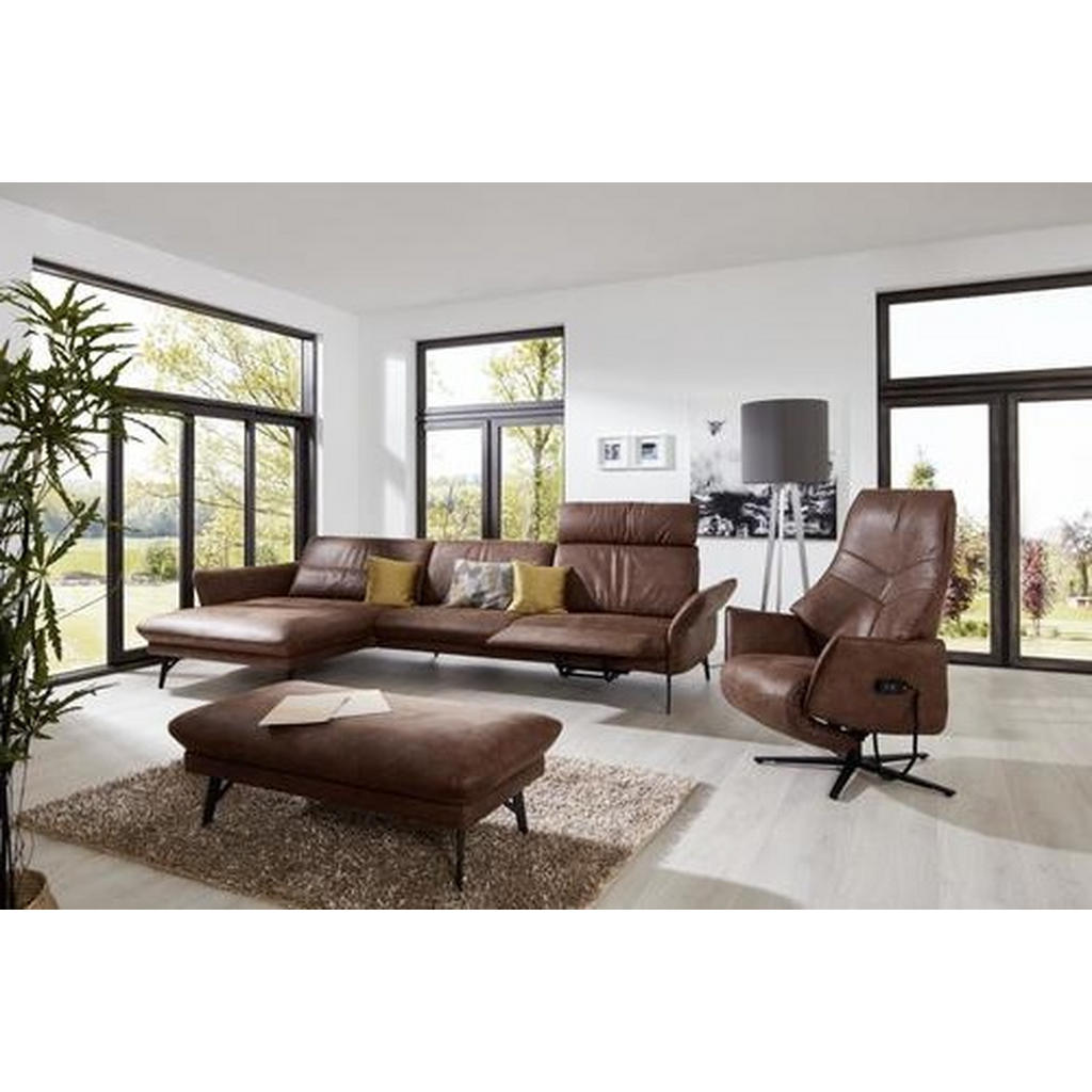 Thumbnail - Himolla Ecksofa, Braun, Textil, Uni, Ottomane links, L-Form, 330x174 cm, Blauer Engel, Goldenes M, Emas, Typenauswahl, L...