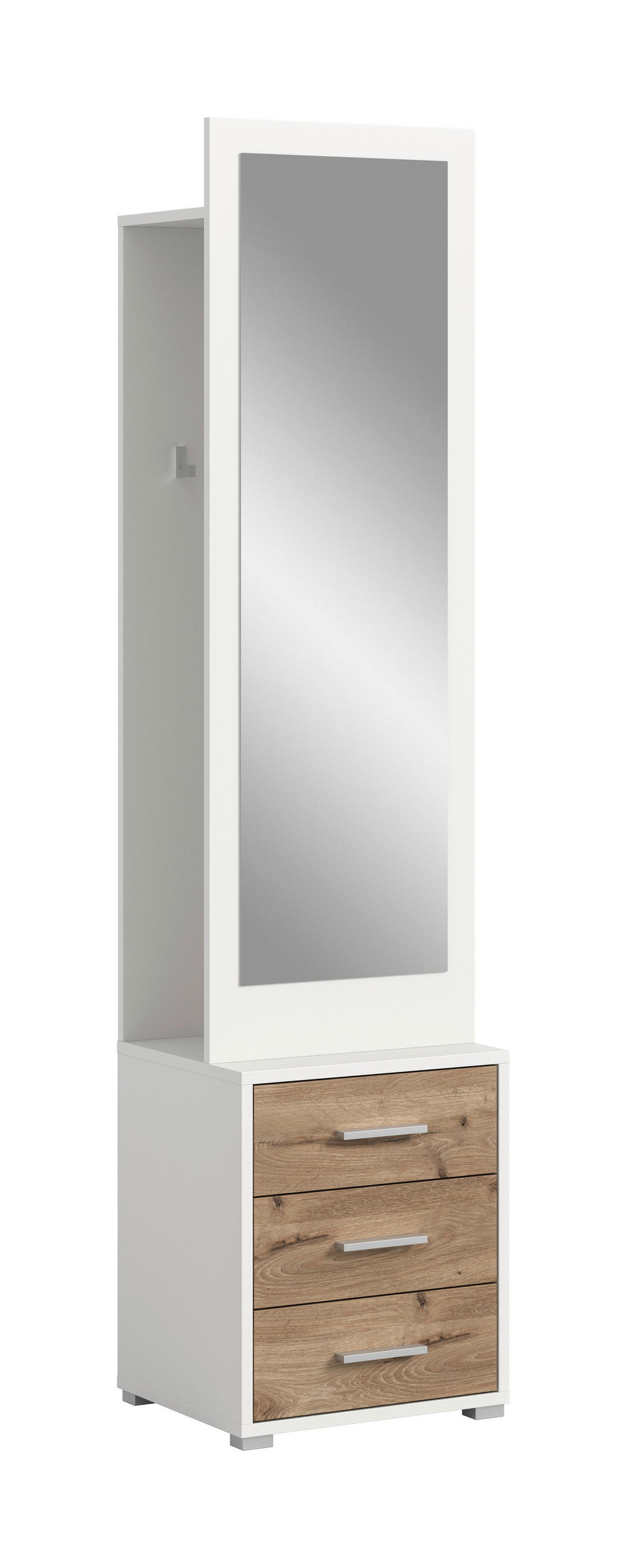 GARDEROBE 2-teilig  in 45/190/38 cm  - Eiche dunkel/Weiß, Design, Holzwerkstoff (45/190/38cm) - Livetastic