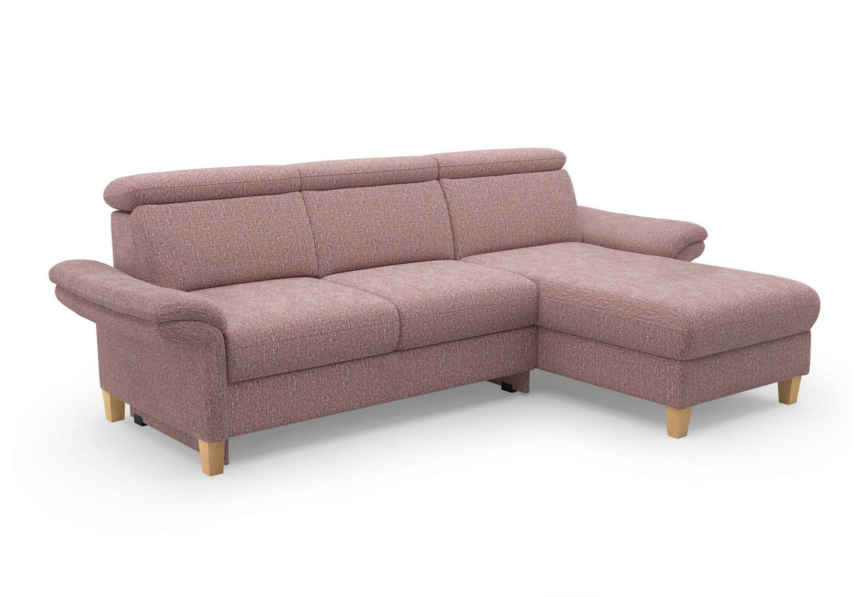 ECKSOFA GLENDALE E Aubergine Chenille  - Eichefarben/Aubergine, KONVENTIONELL, Holz/Textil (253/166cm) - Sit & More