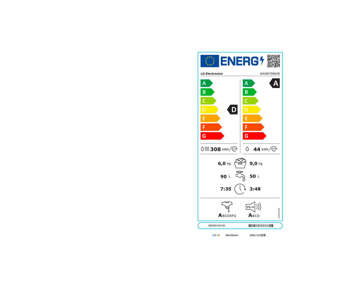 WASCHTROCKNER W4WR7096YB  - Schwarz, Basics, Metall (60/85/56,5cm) - LG
