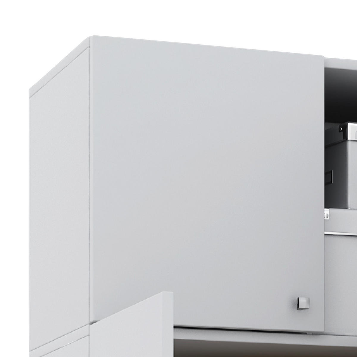 MEHRZWECKSCHRANK 70/218/39 cm  - Weiss/Silberfarben, Modern, Holzwerkstoff/Kunststoff (70/218/39cm) - MID.YOU