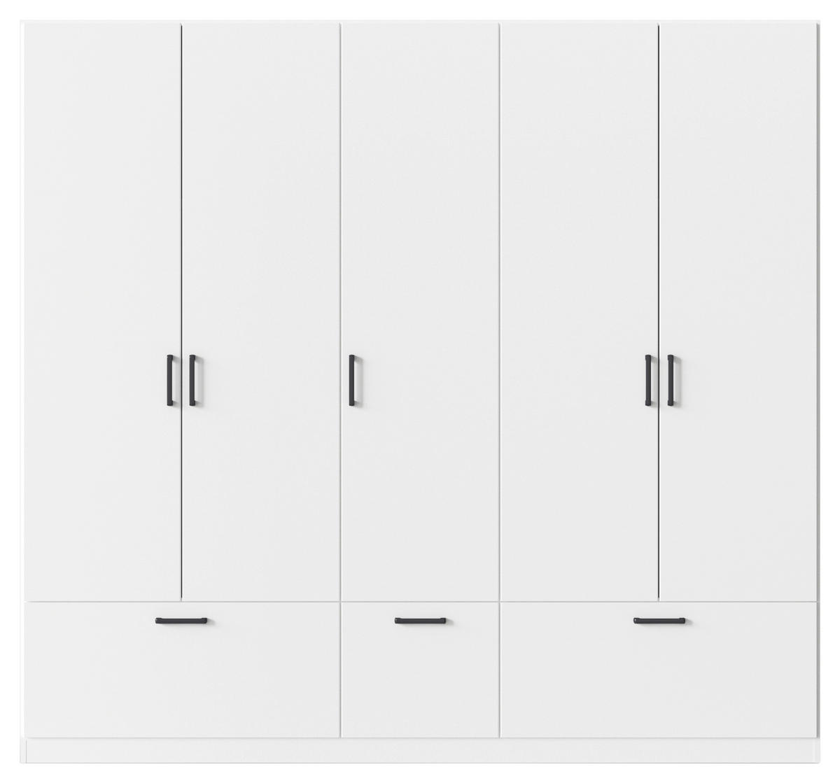 KLEIDERSCHRANK  in Weiß  - Weiß/Grau, Basics, Holzwerkstoff/Metall (226/210/54cm) - Boxxx