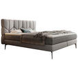 BOXSPRINGBETT 180/200 cm  in Dunkelgrau  - Dunkelgrau/Schwarz, Design, Leder/Textil (180/200cm) - Esposa