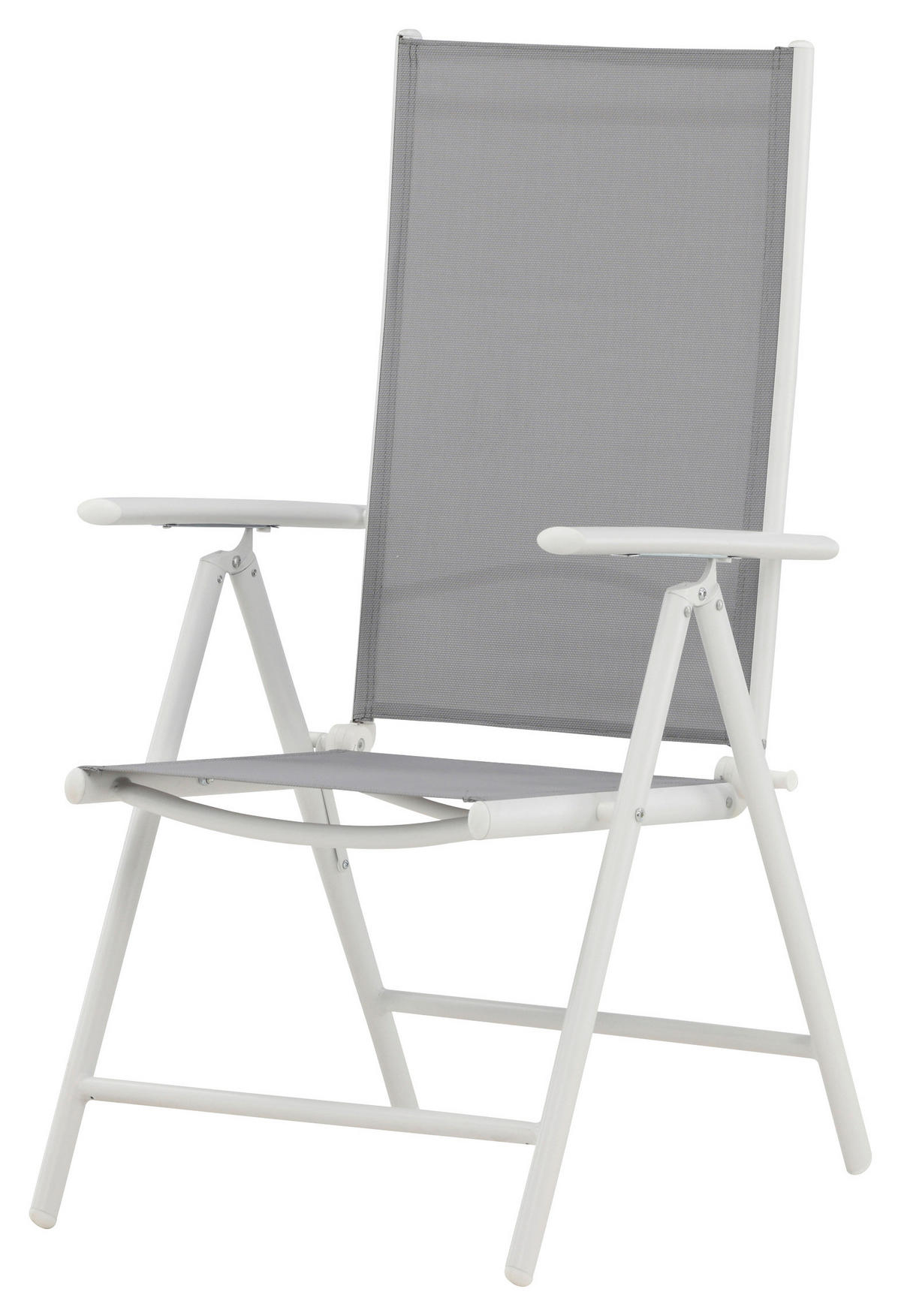 UTESTOLAR SET i metall, textil grå, vit  - vit/grå, Klassisk, metall/textil (55/108/62cm) - Gardenson