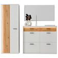 GARDEROBE 3-teilig  in 205/198/37 cm  - Eichefarben/Weiß, Design, Glas/Holzwerkstoff (205/198/37cm) - Xora