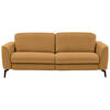 3-SITZER-SOFA in Echtleder Currygelb  - Currygelb/Schwarz, Natur, Leder/Metall (222/81/110cm) - Valdera