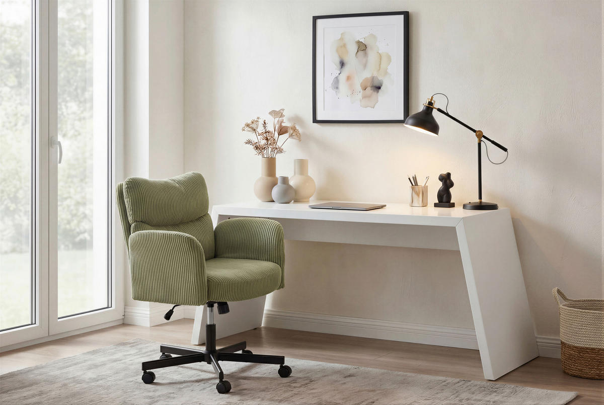 FORGÓSZÉK  kord zöld  - fekete/zöld, Modern, műanyag/textil (73/85-95/65cm) - Livetastic