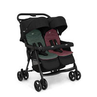 ZWILLINGSWAGEN Aire Twin  - Dunkelgrün/Bordeaux, Basics, Textil/Metall (78/102/70cm) - Joie