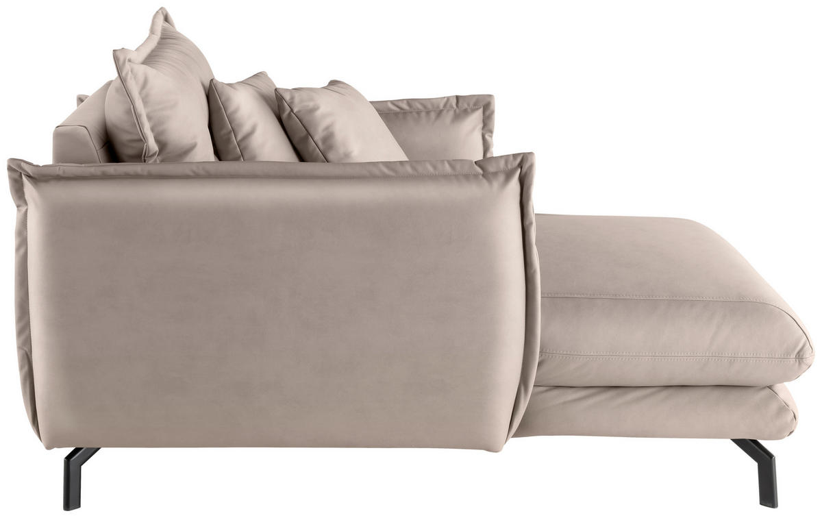 XXL-SESSEL in Lederlook Beige  - Beige/Schwarz, Modern, Textil/Metall (111/101/167cm) - Livetastic