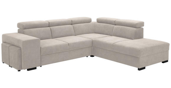 ECKSOFA  in Webstoff Beige  - Beige/Schwarz, KONVENTIONELL, Holz/Textil (283/244cm) - Carryhome
