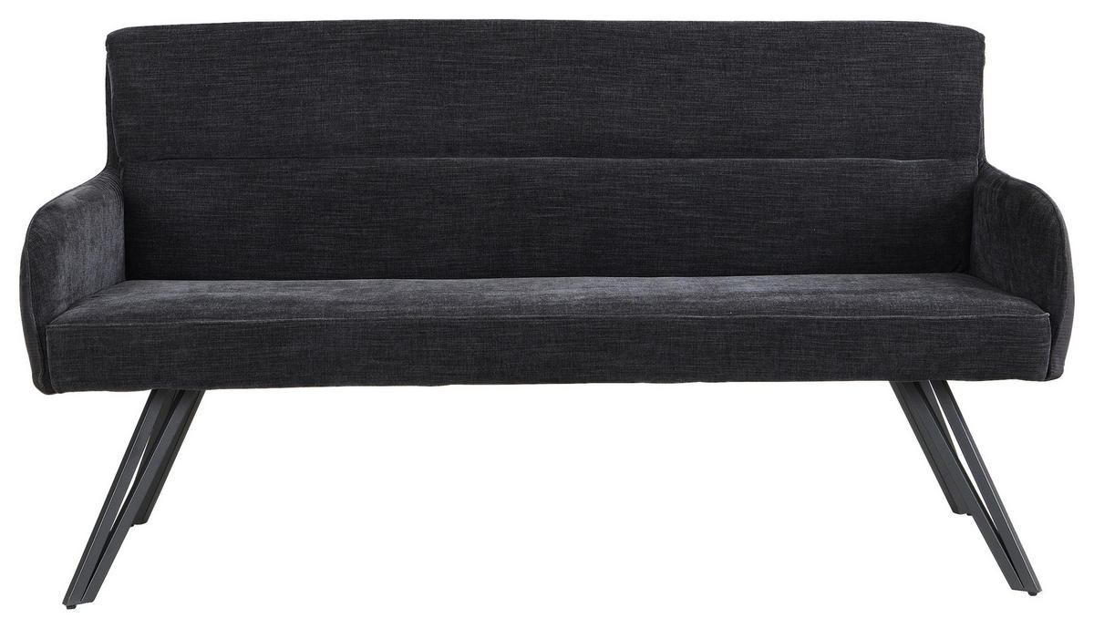SITZBANK 160/94/67 cm Webstoff Schwarz  - Schwarz, MODERN, Textil/Metall (160/94/67cm) - MID.YOU