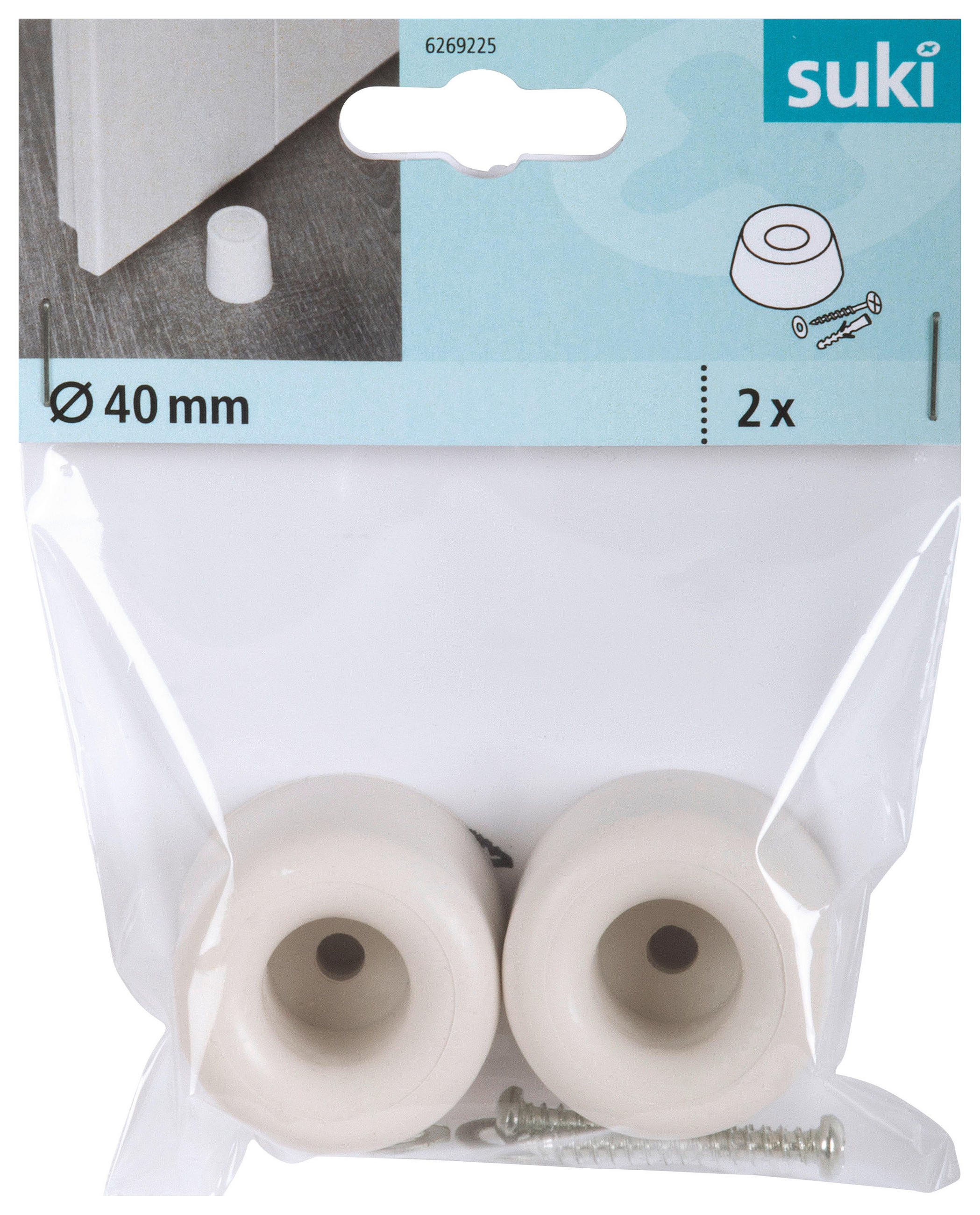 Türstopper 2 Stk. DxH: 4x3 cm aus Kunststoff, Boden