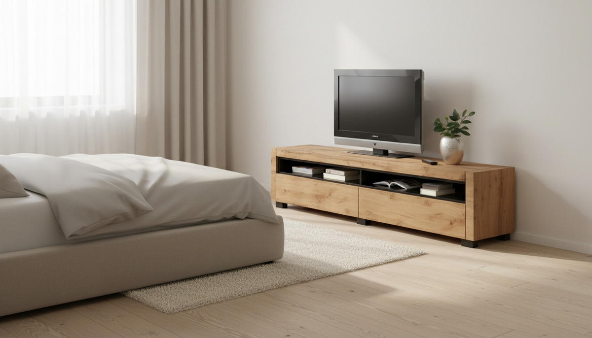LOWBOARD  180/46/40 cm  - Eichefarben/Schwarz, Design, Holzwerkstoff (180/46/40cm) - Xora