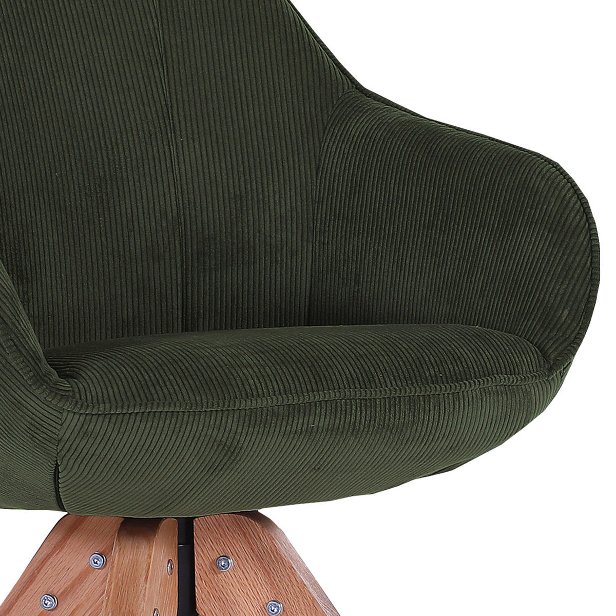 ARMLEHNSTUHL  in Cord  - Naturfarben/Olivgrün, LIFESTYLE, Holz/Textil (60/83/65cm) - home24