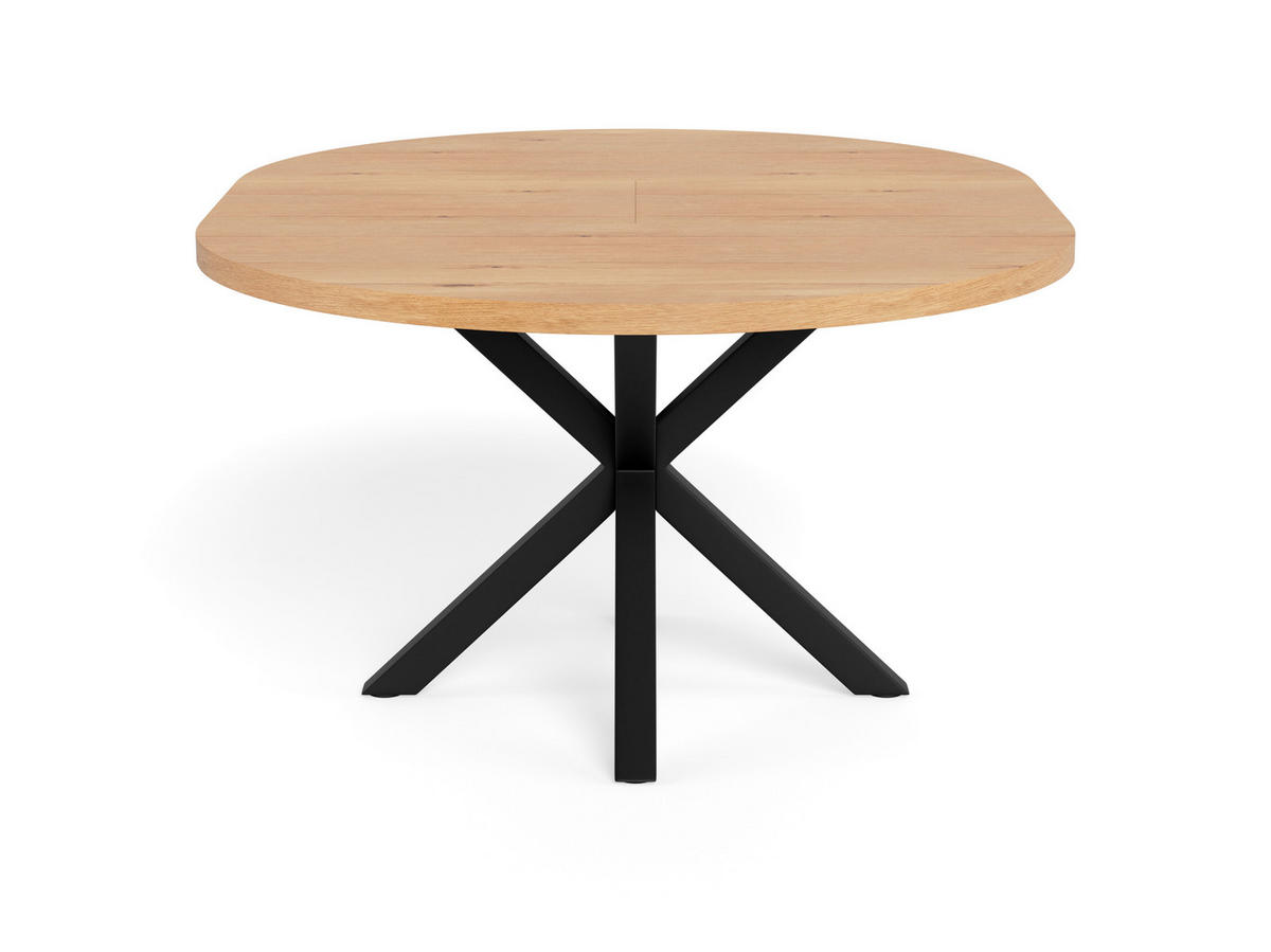 ESSTISCH in Holz, Metall, Holzwerkstoff 120(160)/120/76 cm  - Wildeiche/Schwarz, Design, Holz/Holzwerkstoff (120(160)/120/76cm) - MID.YOU