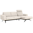 ECKSOFA in Struktur Beige  - Beige/Schwarz, Design, Textil/Metall (262/157cm) - Novel