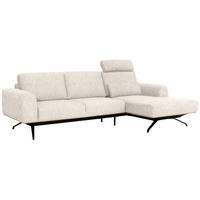 ECKSOFA in Struktur Beige  262/157 cm  - Beige/Schwarz, Design, Textil/Metall (262/157cm) - Novel