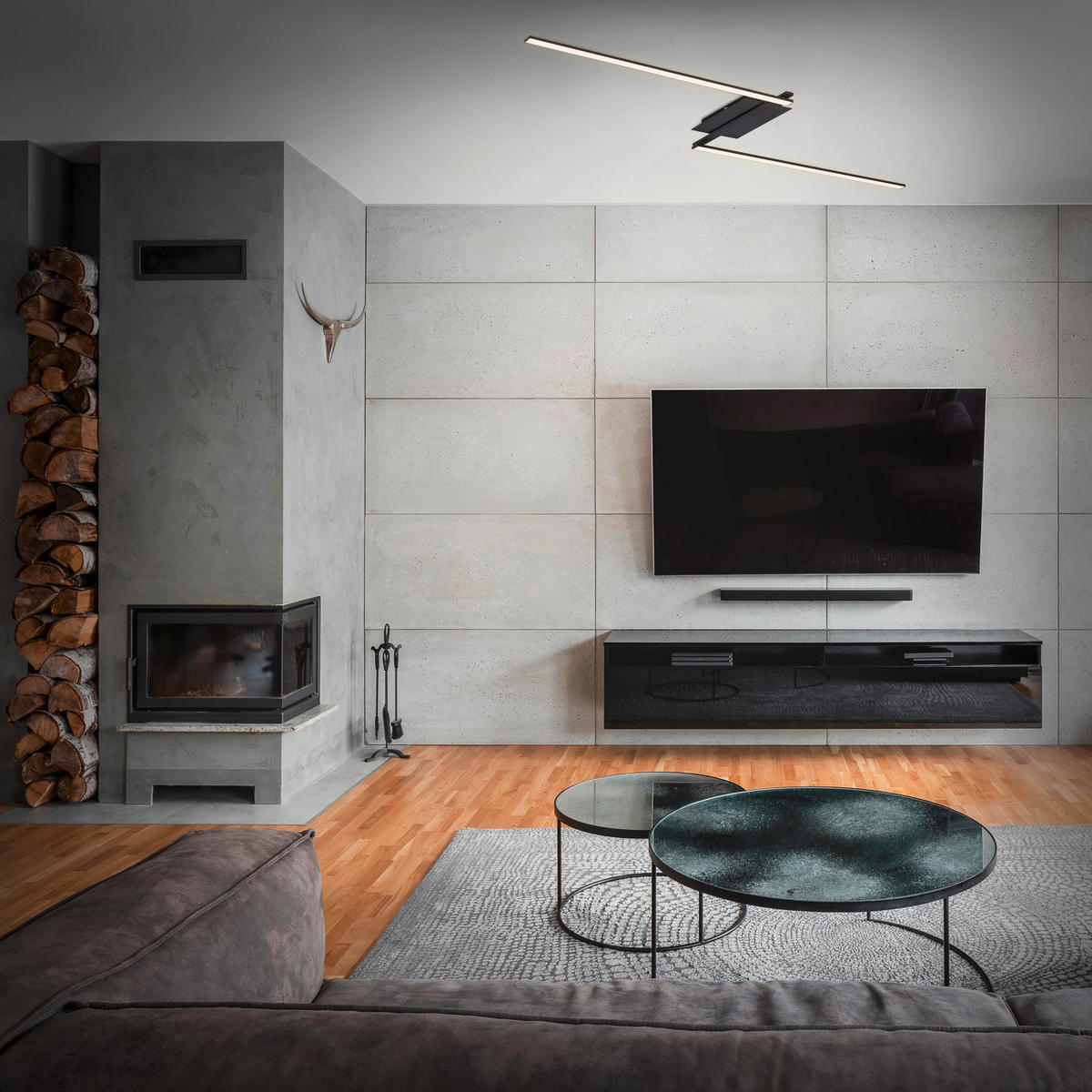 STROPNA LED-SVETILKA   12 W/1400 lm/3000 K// - črna, Trend, kovina/umetna masa (143,6/12/6,6cm)
