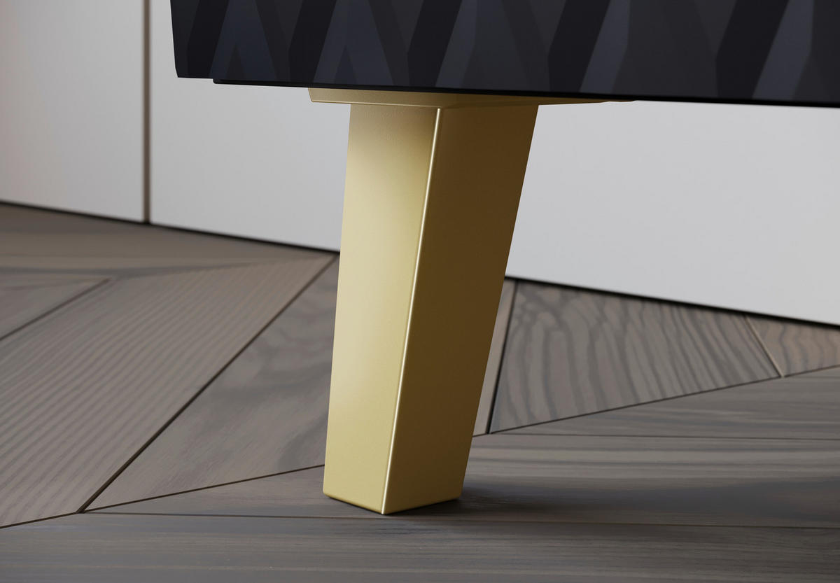 KOMODA, črna  - zlate barve/črna, Trend, umetna masa/leseni material (120/76/39cm) - Livetastic