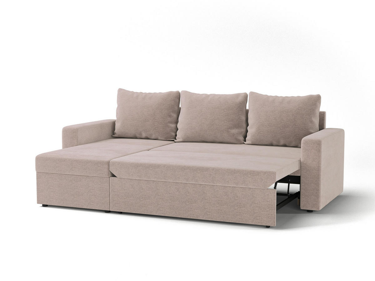ECKSOFA HOLLYWOOD in Flachgewebe Rosa  - Schwarz/Rosa, Design, Kunststoff/Textil (151/230cm) - MID.YOU
