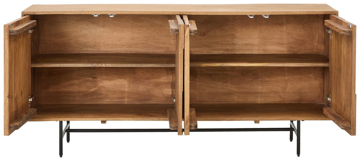 SIDEBOARD  in 175/80/40 cm  - Grau/Honig, KONVENTIONELL, Holz/Metall (175/80/40cm) - Livetastic