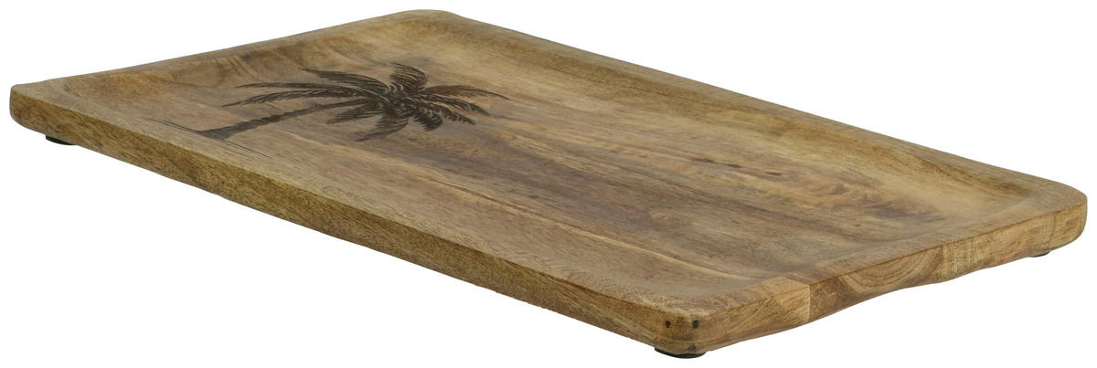 DEKOTELLER - Naturfarben, Trend, Holz (40,5/25/2,5cm) - Ambia Home