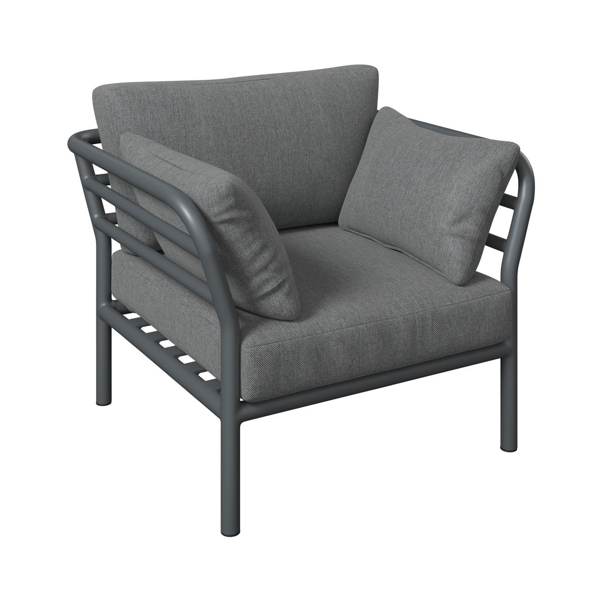 LOUNGESESSEL Anthrazit, Dunkelgrau Aluminium  - Dunkelgrau/Anthrazit, Design, Textil/Metall (83/69/93cm) - Amatio