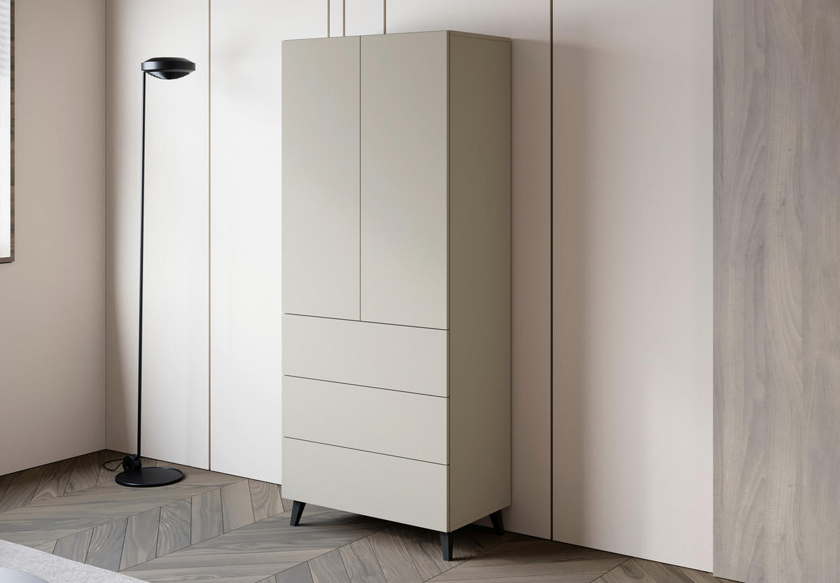 HIGHBOARD  70/170/39 cm 3 Schublade(n)  - Kaschmir/Schwarz, Design, Holzwerkstoff/Kunststoff (70/170/39cm) - P & B