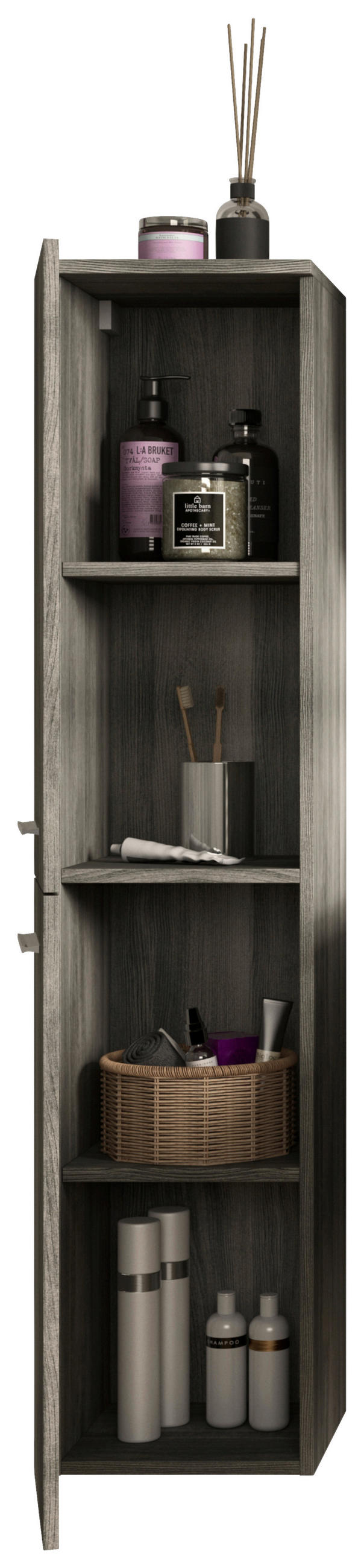 MIDISCHRANK 30/136/31 cm  - Chromfarben/Grau, MODERN, Holzwerkstoff/Kunststoff (30/136/31cm) - MID.YOU