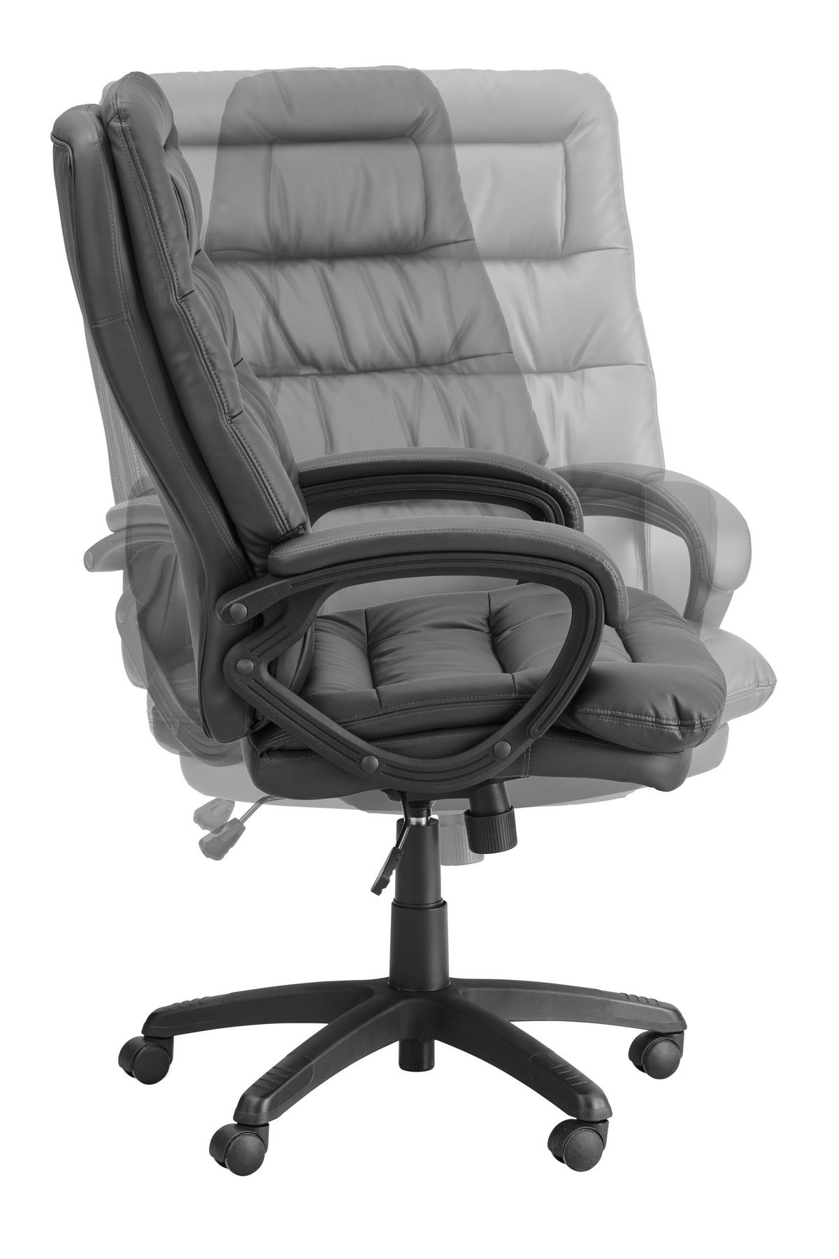 KANCELÁRSKE KRESLO, vzhľad kože, čierna - čierna, Modern, textil/plast (67/113-122.5/78cm) - MID.YOU