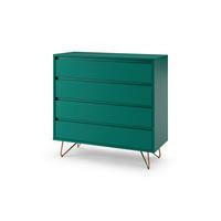 KOMMODE  in 90/90/40 cm  - Messingfarben/Grün, Design, Holzwerkstoff/Metall (90/90/40cm) - Livetastic