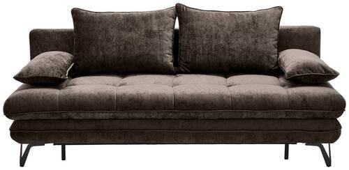 SCHLAFSOFA in Textil Braun  - Schwarz/Braun, Design, Textil/Metall (205/79-96/85cm) - Novel